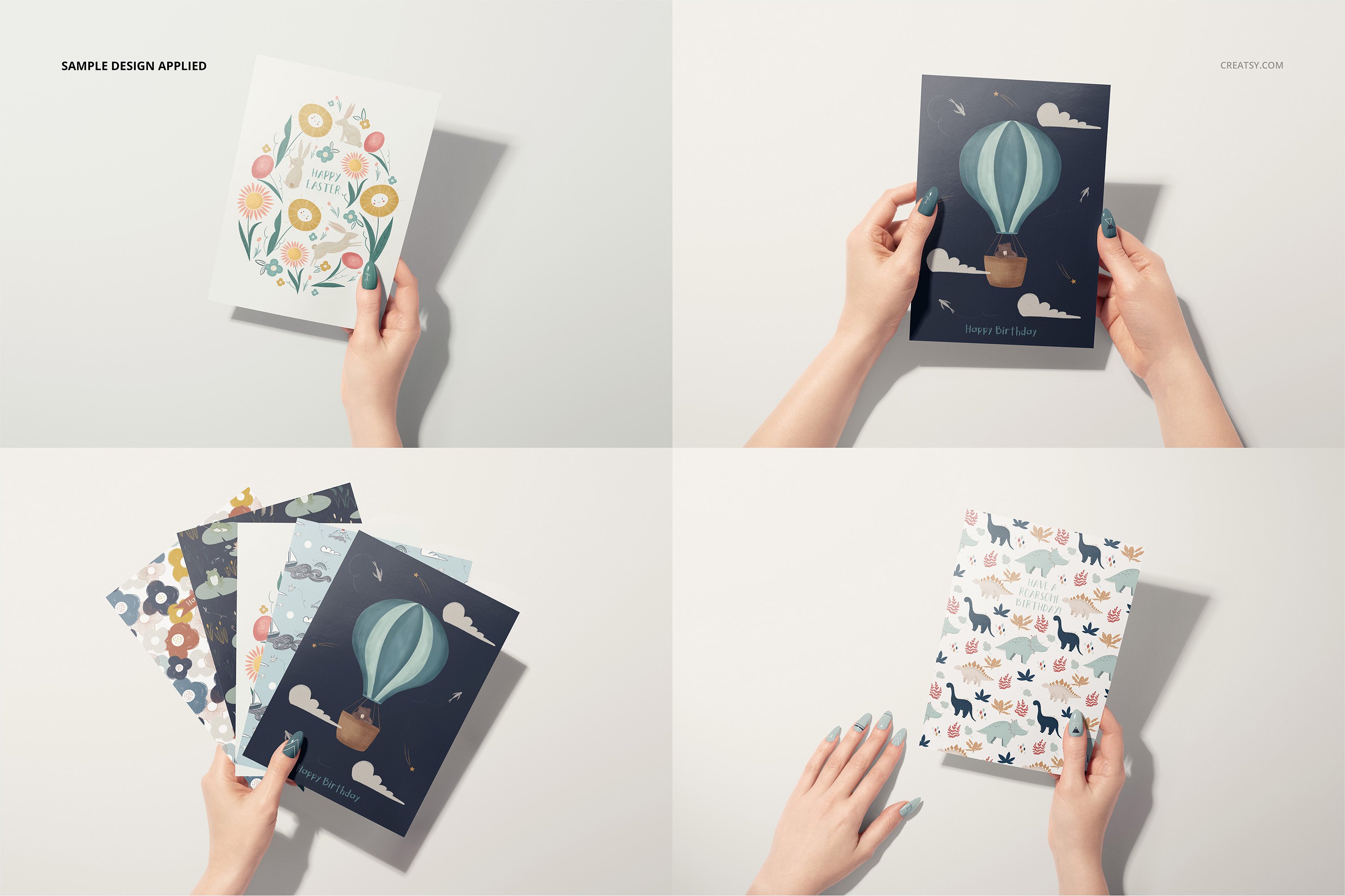 18款手持贺卡明信片设计Ps智能贴图样机模板合集 Greeting Cards Mockup Set_img_2