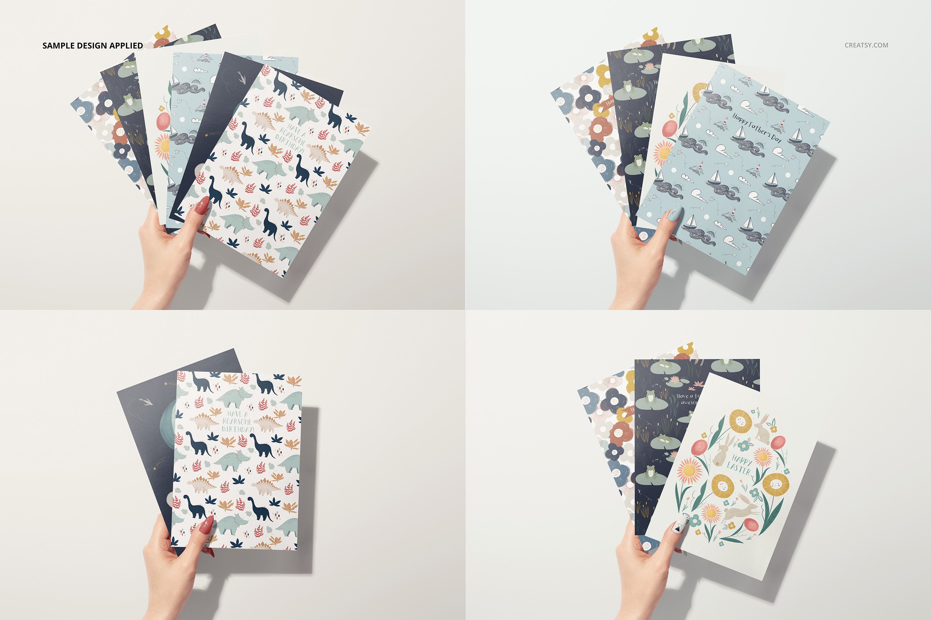 18款手持贺卡明信片设计Ps智能贴图样机模板合集 Greeting Cards Mockup Set_img_2