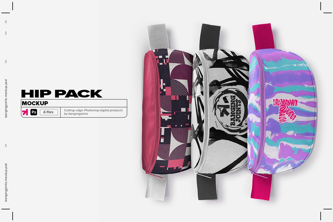 极简腰部钱包挎包设计贴图样机素材 Hip Pack Mockup_img_2