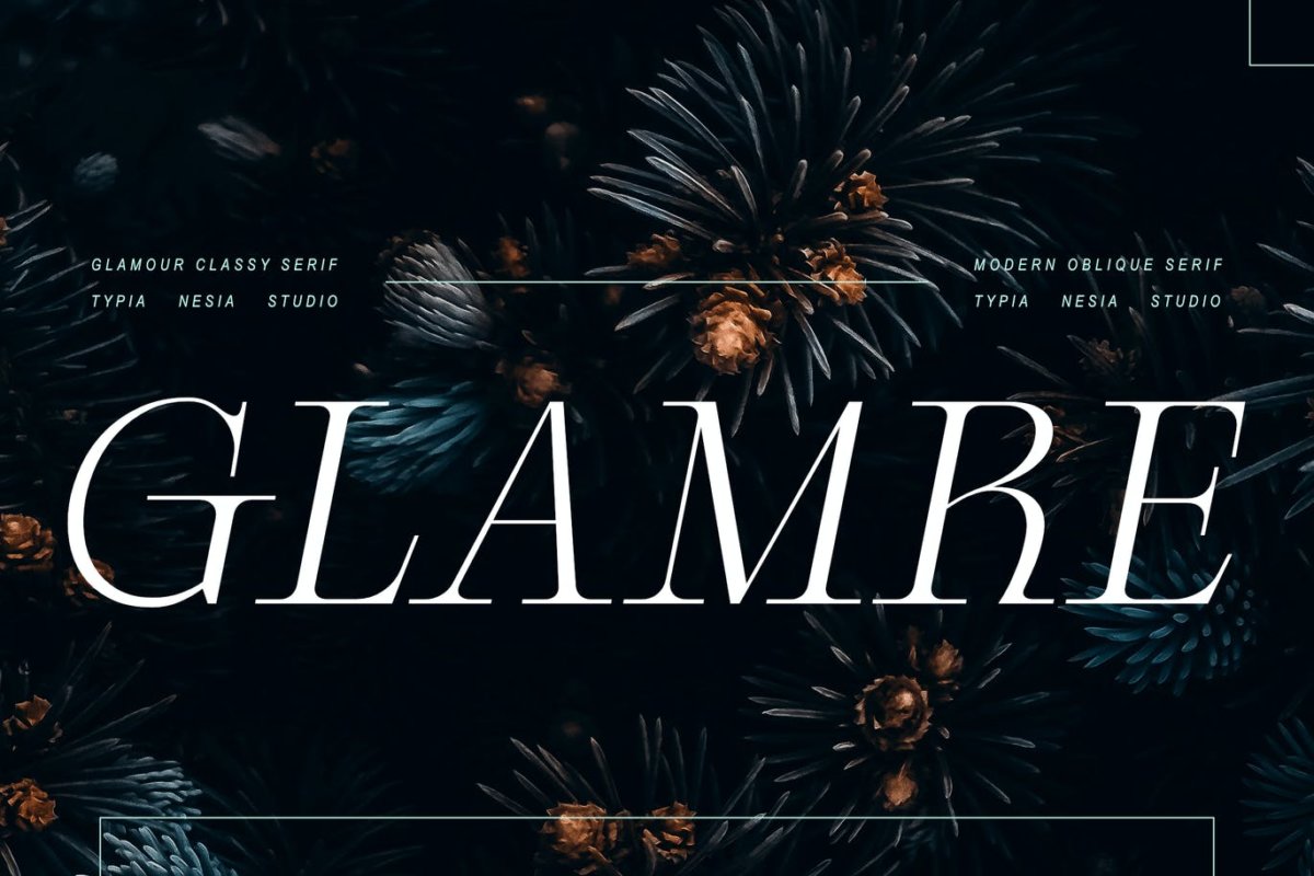 时尚优雅品牌杂志标题设计衬线英文字体 Glamre - Elegant Modern Glamour Italic Serif_img_2