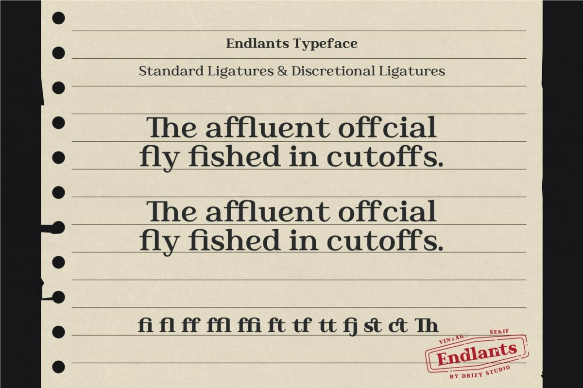 时尚复古标志海报徽标logo设计衬线英文字体 Endlants_img_2