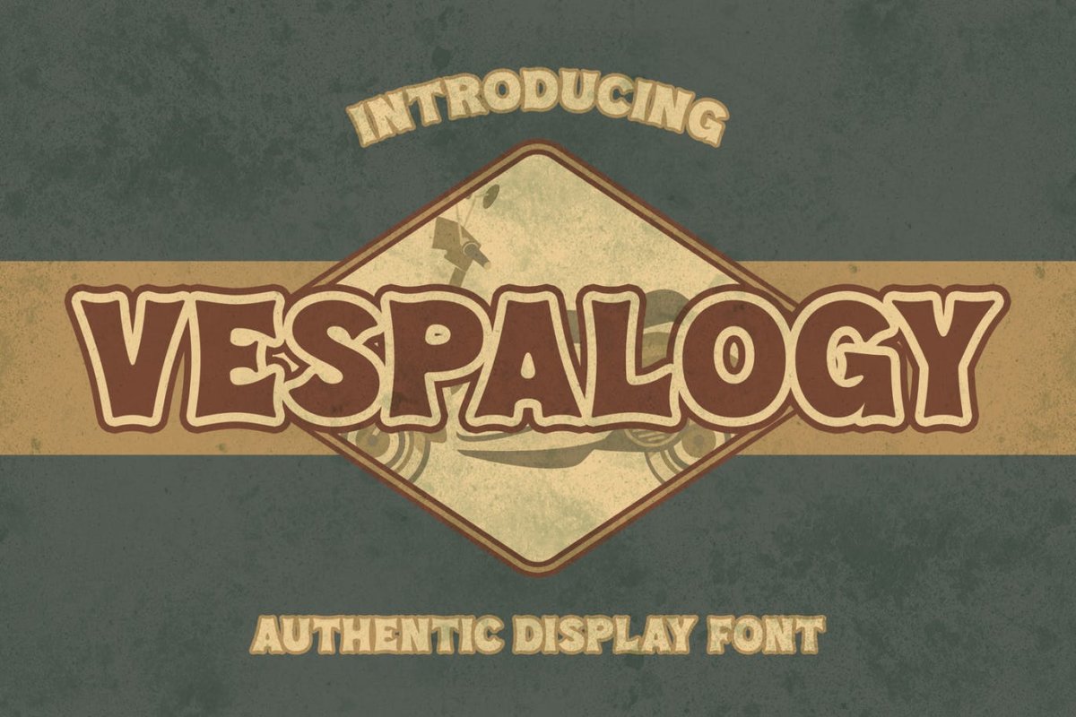 复古品牌标识徽标logo设计衬线英文字体 Vespalogy - Authentic Display Vintage_img_2