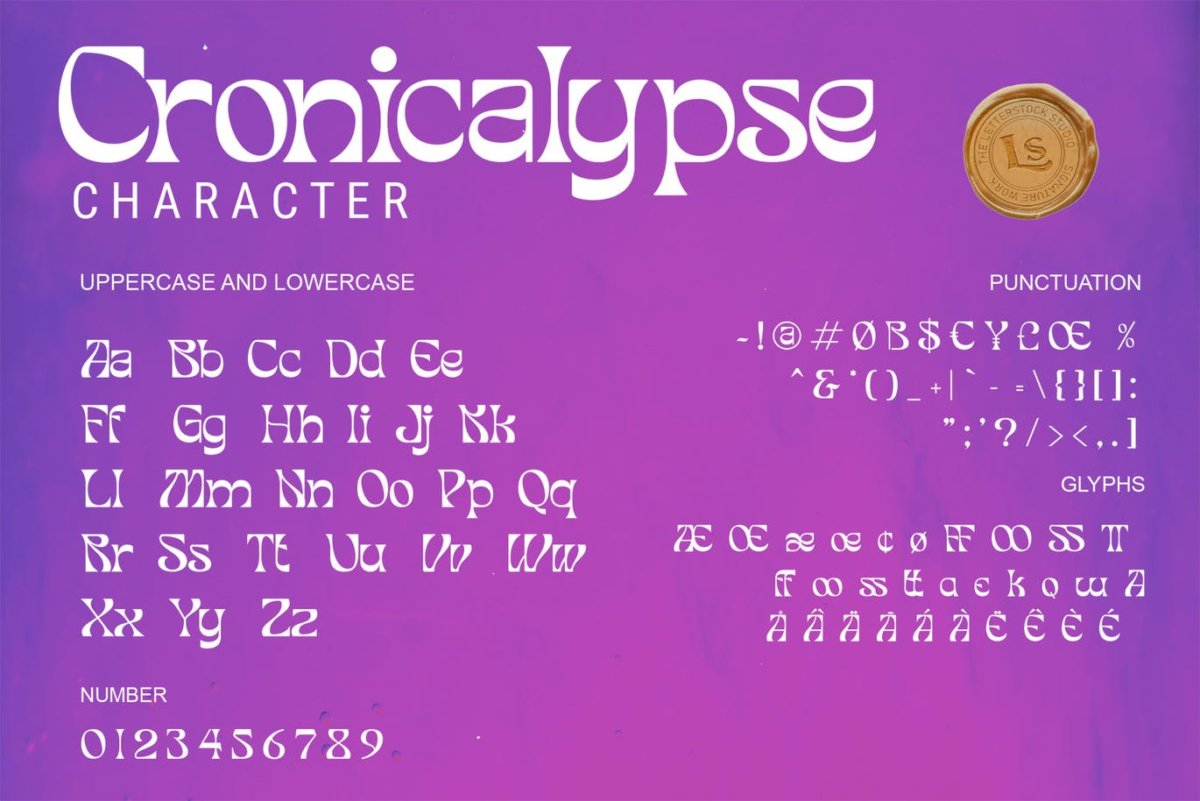 复古包装标签徽标logo设计无衬线英文字体 Cronicalypse_img_2