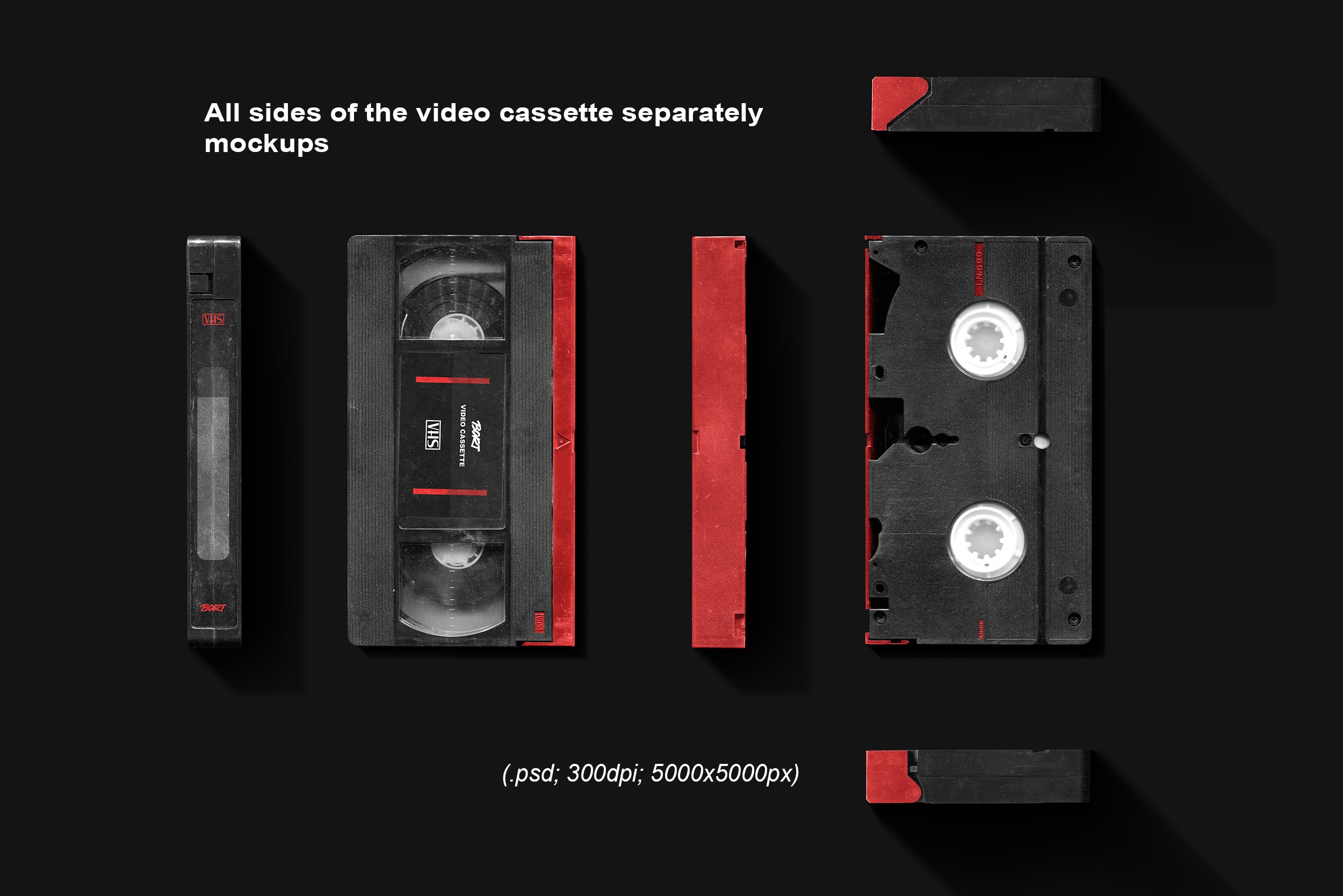 复古做旧盒式录像磁带盒设计展示Ps智能贴图样机模板 OLD VHS Video Cassette Mockup Pack_img_2