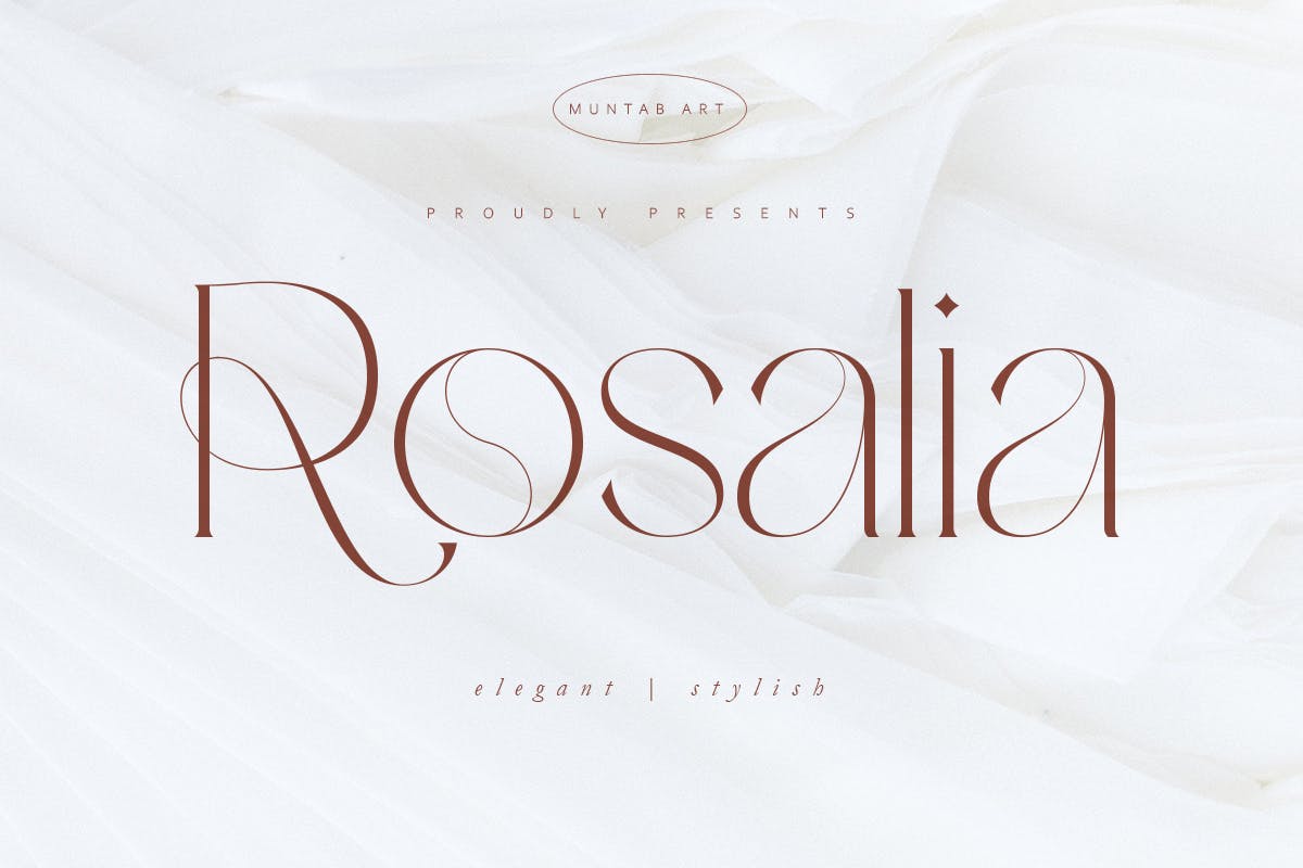 时尚海报品牌徽章设计衬线英文字体 Rosalia  Modern Stylish_img_2