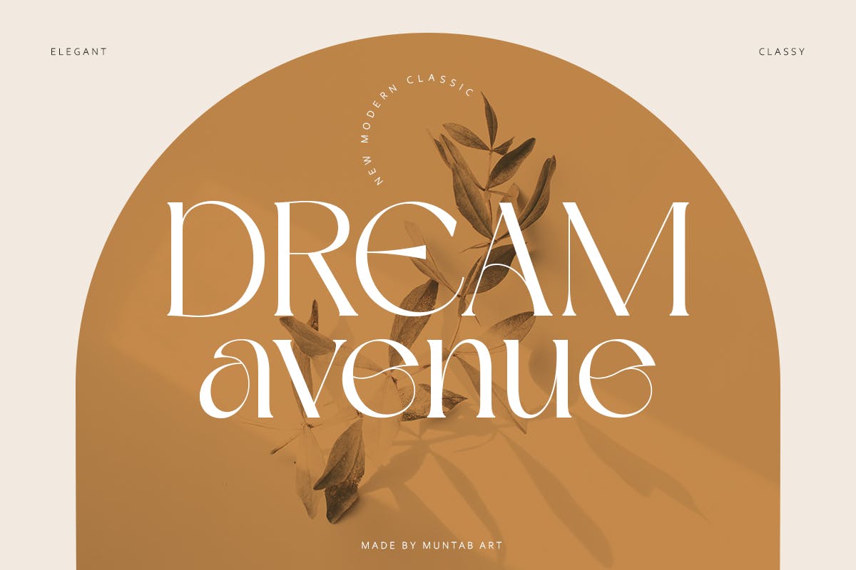 优雅简约海报品牌徽章设计衬线英文字体 Dream Avenue  Modern Classic_img_2