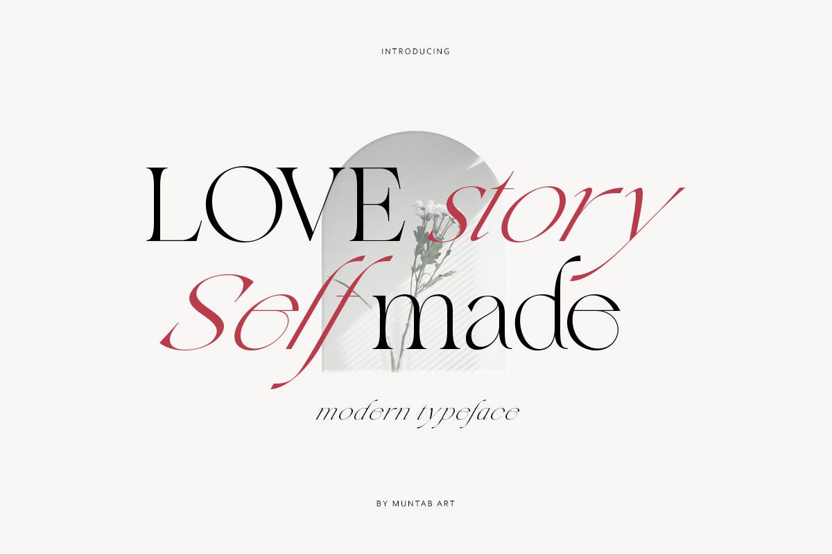 现代奢华品牌海报徽章设计衬线英文字体 Love Story Self Made  Modern Serif_img_2