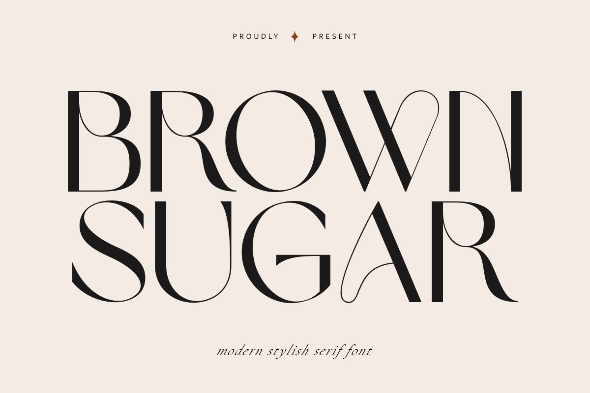 现代时尚海报品牌徽章设计衬线英文字体 Brown Sugar  Modern Stylish_img_2