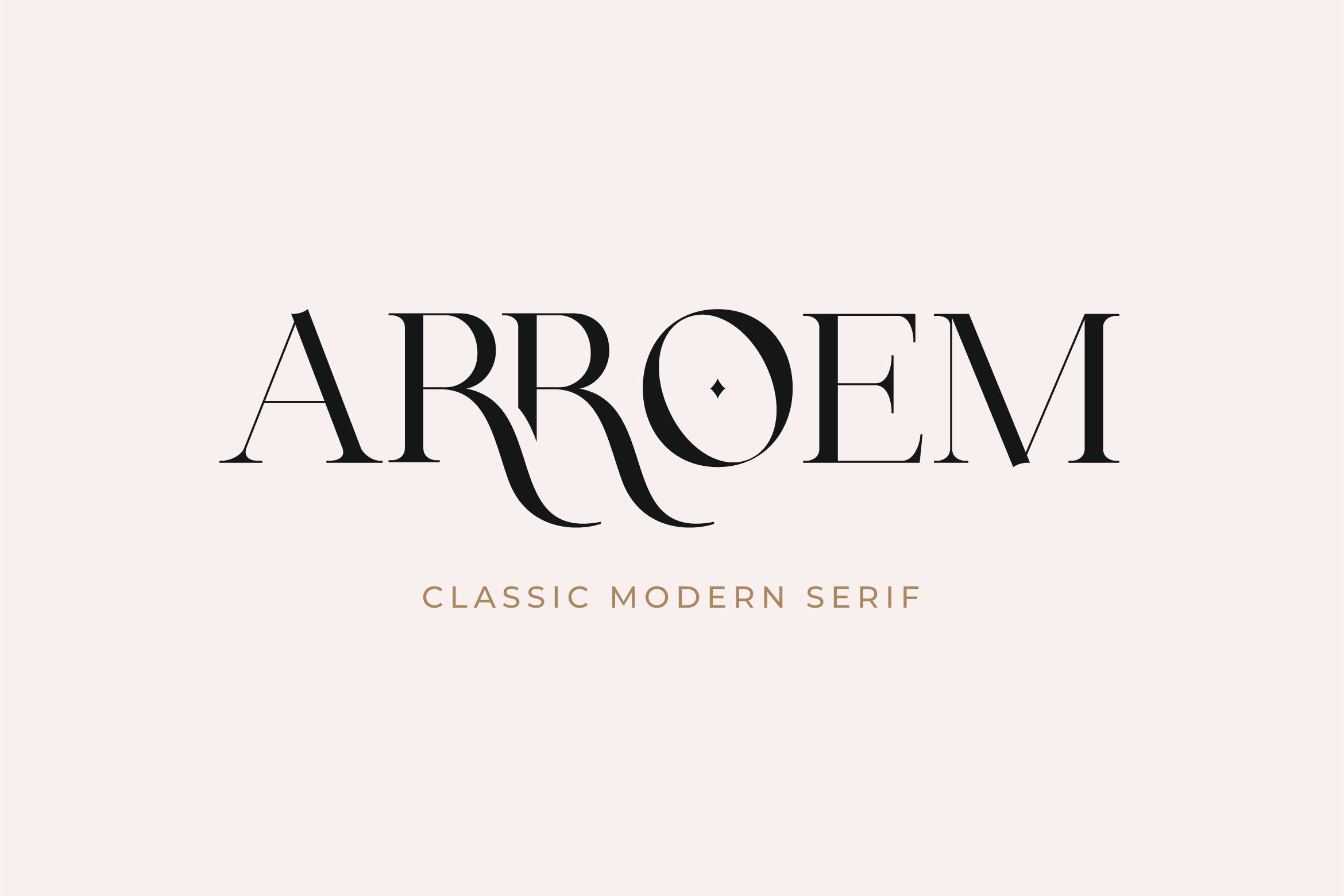 现代时尚杂志品牌徽标logo设计衬线英文字体 Arroem - Serif Display Font_img_2