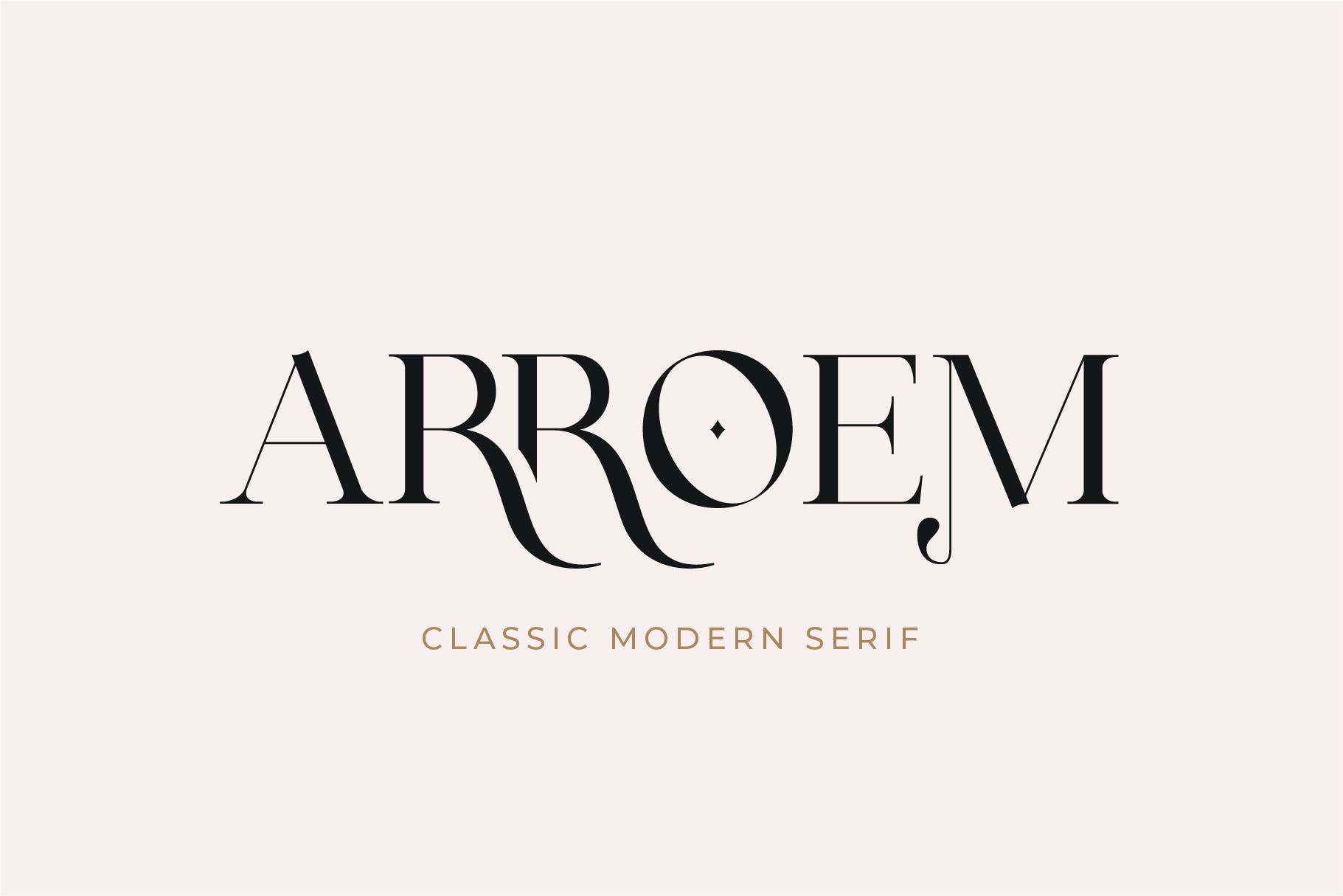 现代时尚杂志品牌徽标logo设计衬线英文字体 Arroem - Serif Display Font_img_2