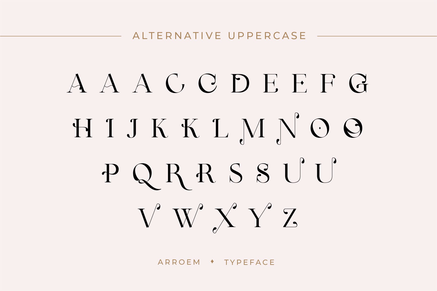 现代时尚杂志品牌徽标logo设计衬线英文字体 Arroem - Serif Display Font_img_2