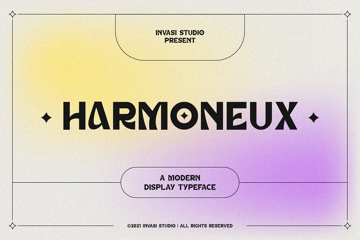 现代炫酷标识标题包装设计无衬线英文字体 Harmoneux  Modern Display_img_2