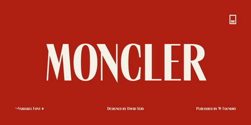 复古压缩杂志标题徽标Logo设计无衬线英文字体素材 Moncler Font Family_img_2