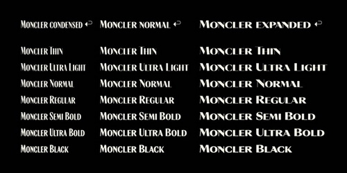 复古压缩杂志标题徽标Logo设计无衬线英文字体素材 Moncler Font Family_img_2