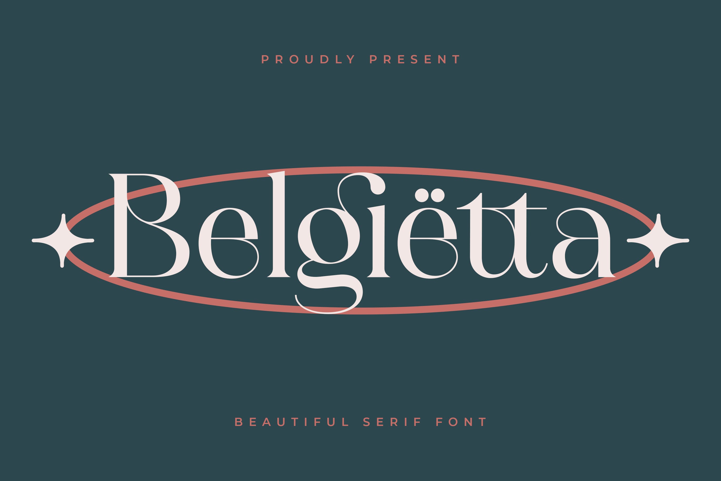 现代优雅标识包装徽标logo设计衬线英文字体 Belgietta - Ligature Display Serif_img_2