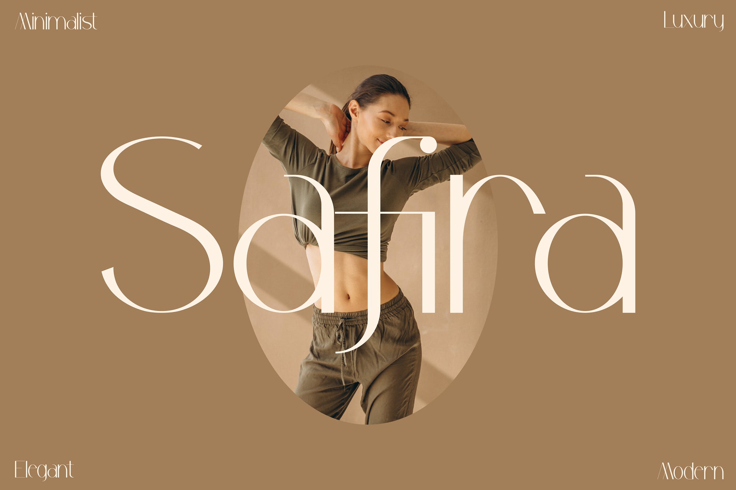 现代优雅海报标识徽标logo设计衬线英文字体 Safira Beautiful Serif Font LS_img_2