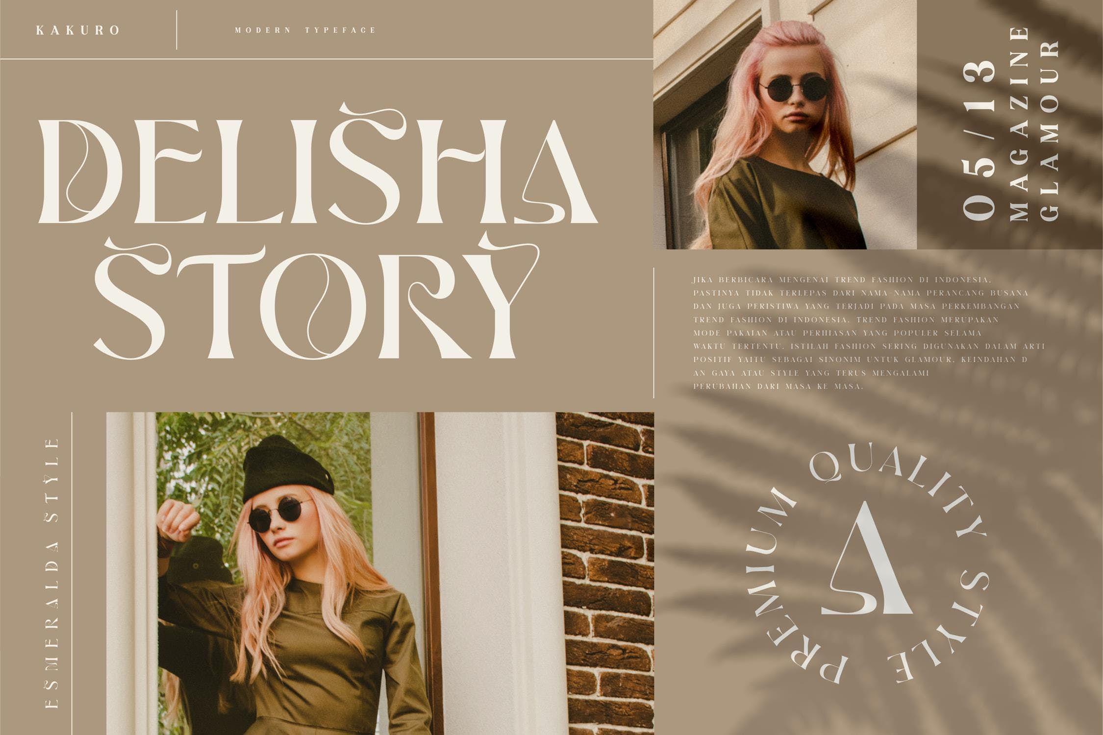 时尚标识品牌海报设计衬线英文字体 Brown Volky Stylish Serif Font LS_img_2