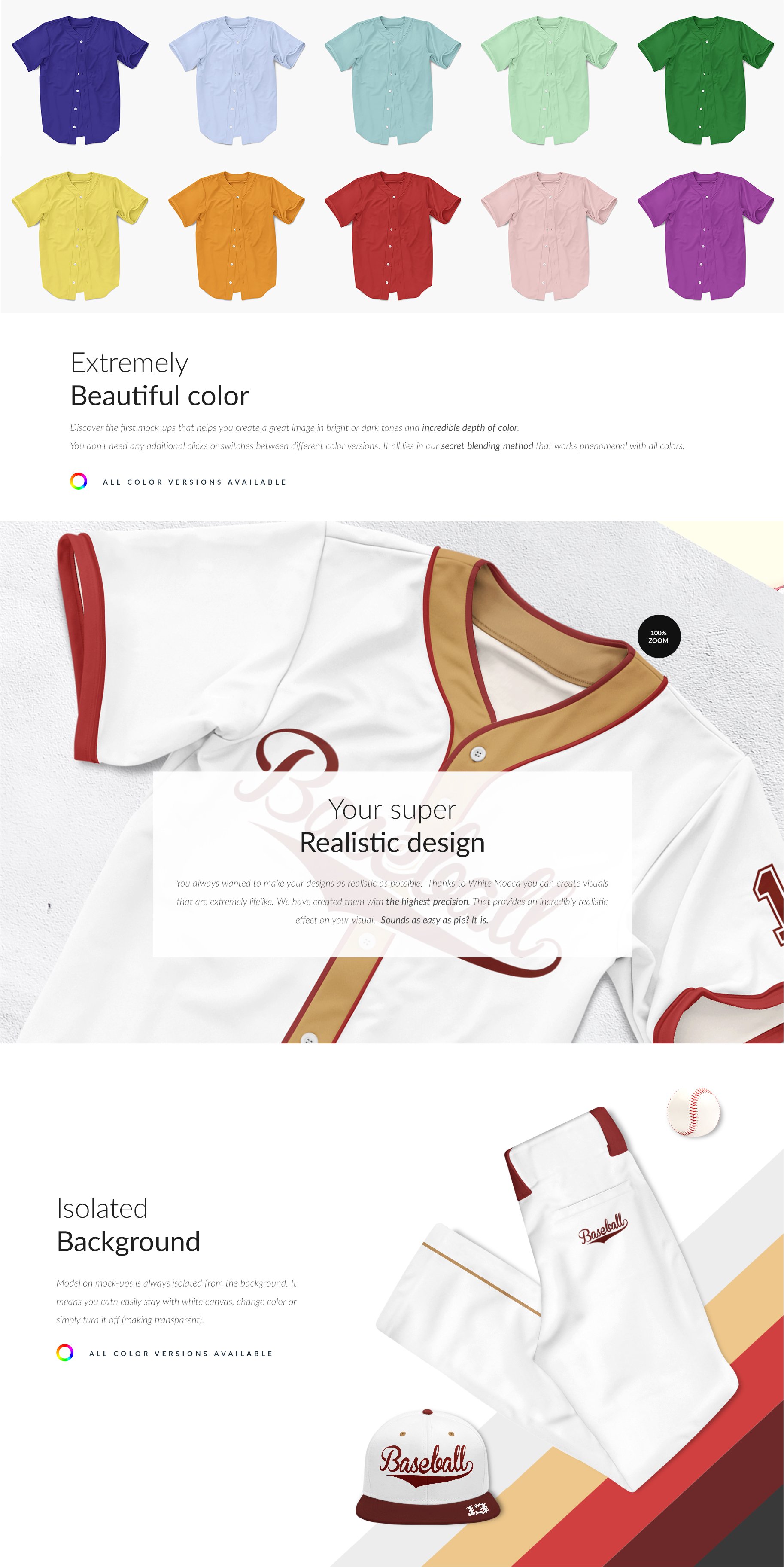 棒球服装设计贴图样机套装 Baseball Clothing Set Mock-ups_img_2