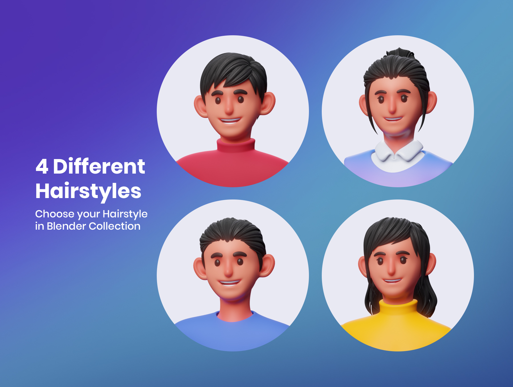 多角度3D工作室人物角色模型设计素材 3D Characters Work Activity_img_2