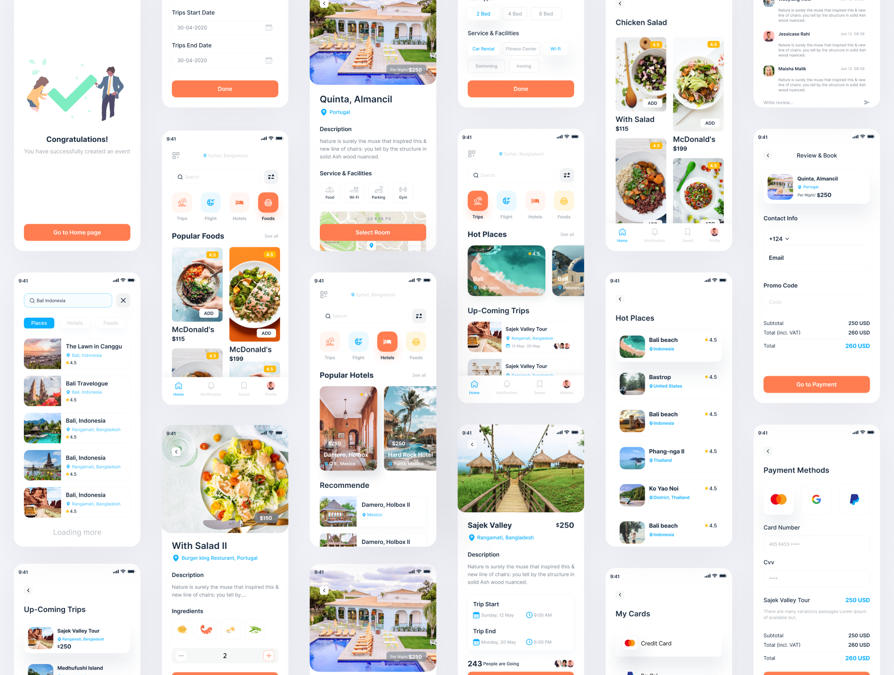 现代时尚旅行社APP应用程序界面设计UI套件素材 Travel App UI Kit_img_2