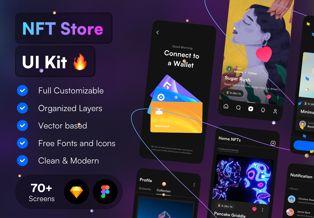 高质量NFT电子商城应用程序APP UI套件素材 NFT Store UI Kit_img_2