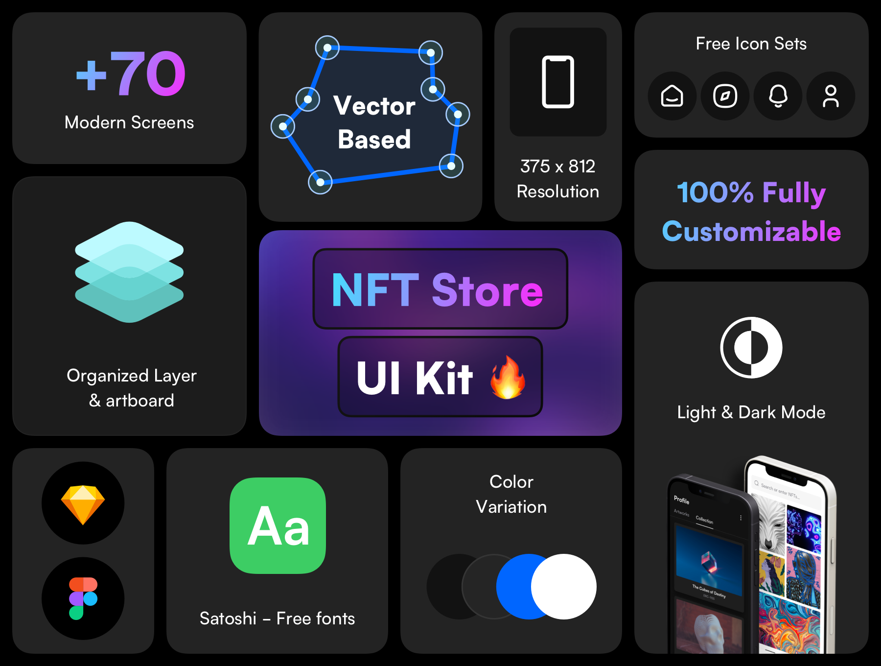 高质量NFT电子商城应用程序APP UI套件素材 NFT Store UI Kit_img_2