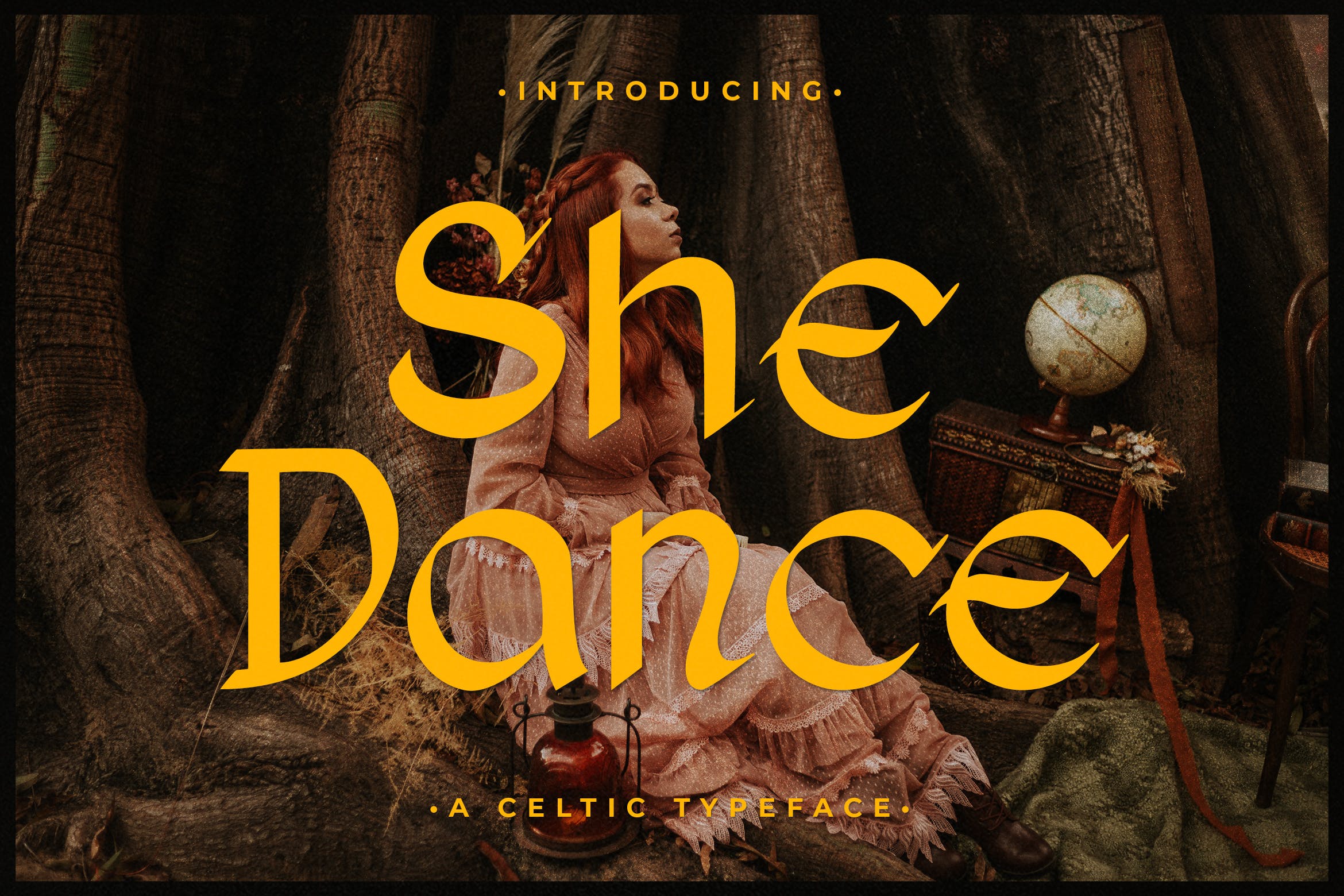 现代杂志品牌海报设计装饰性英文字体 She Dance – Celtyic Typeface_img_2