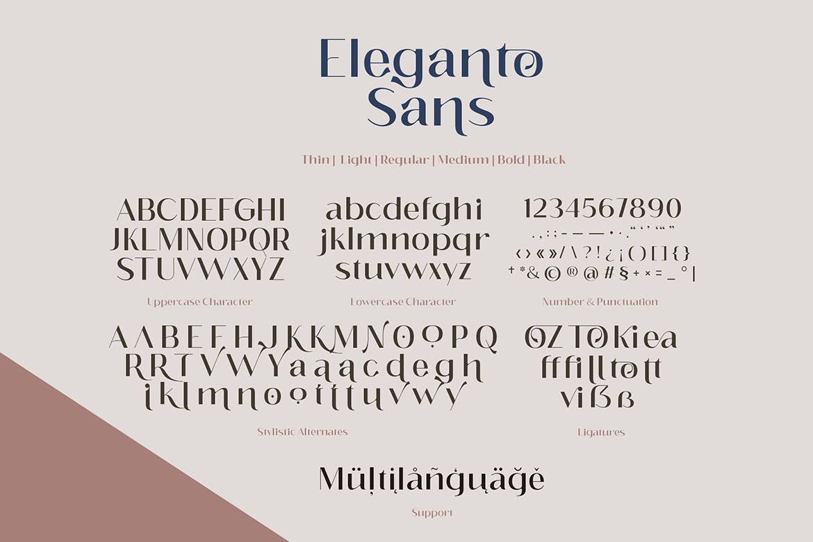 时尚优雅品牌海报标题设计无衬线英文字体 Eleganto Sans_img_2