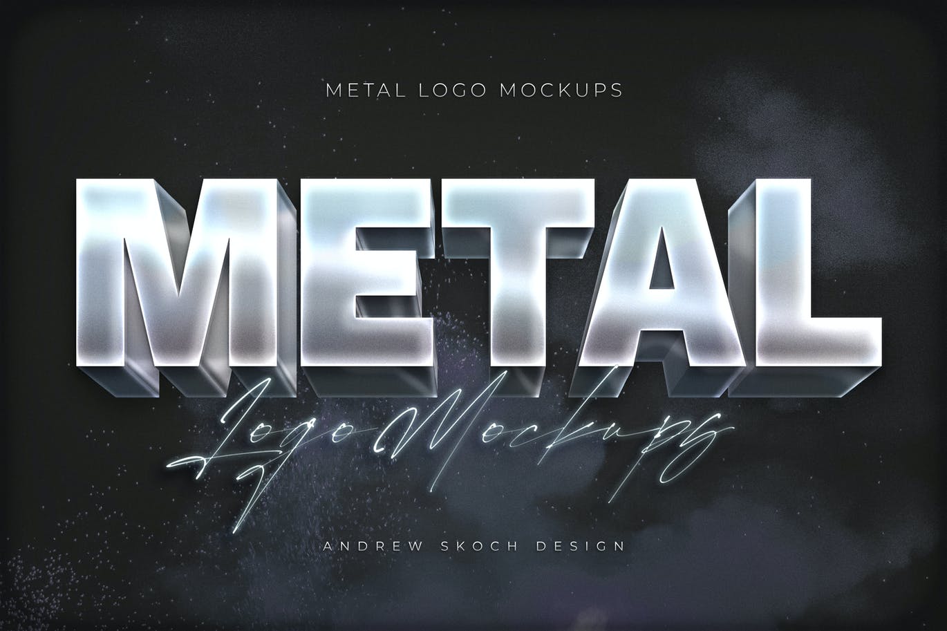 闪光3D立体金属外观标题徽标Logo设计Ps样式模板素材 Shining Metal Logo Mockups_img_2
