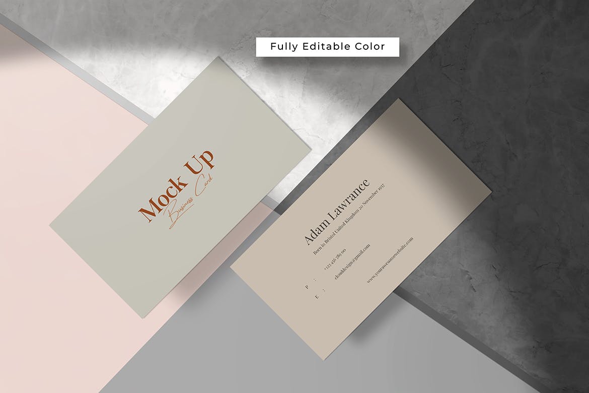 时尚商务名片设计展示样机素材 Business Card Mockup_img_2