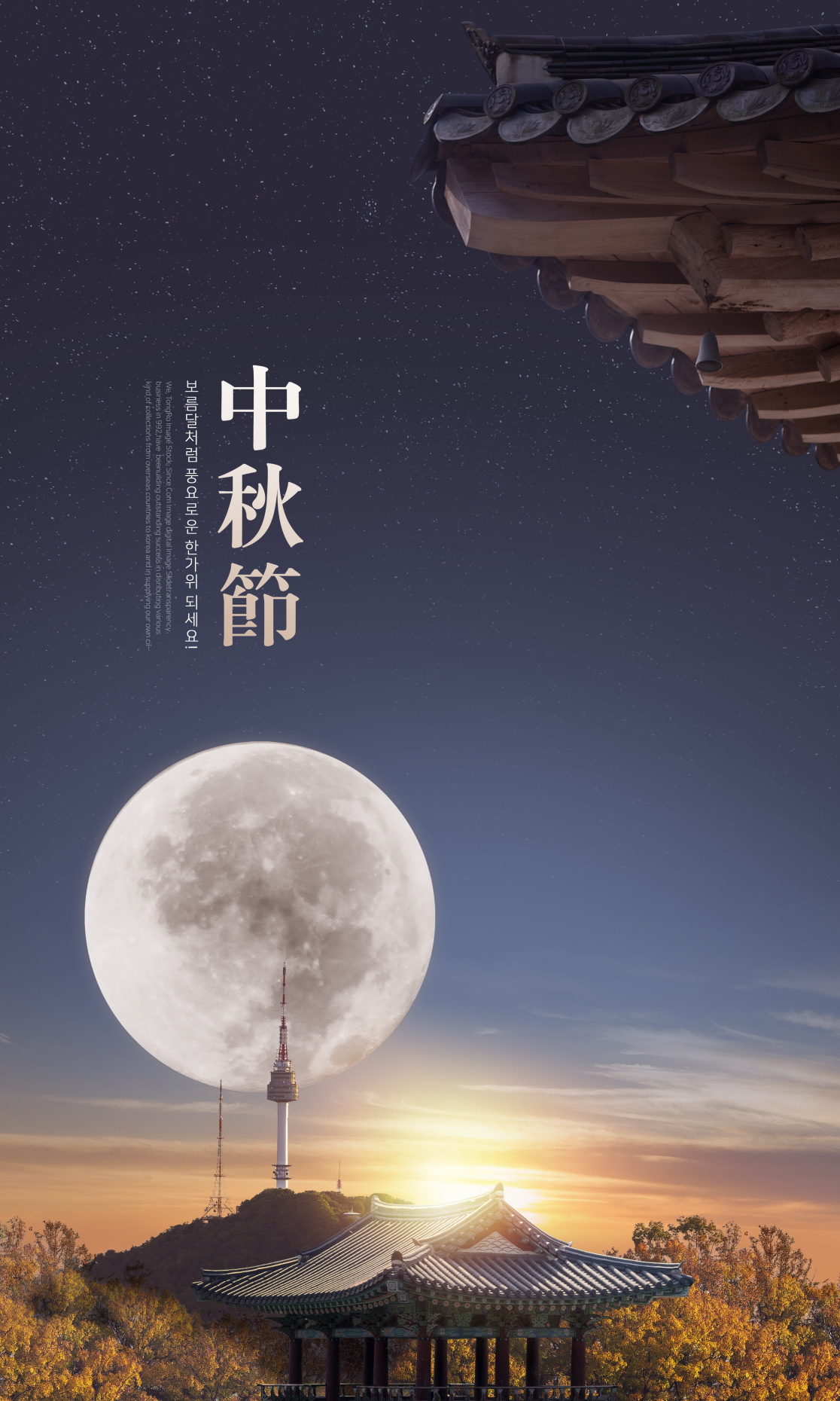 时尚吉祥中国风中式中秋节秋夕月亮主题贺卡海报设计Ps模版素材 Mid-autumn Festival Moon Poster Template_img_2