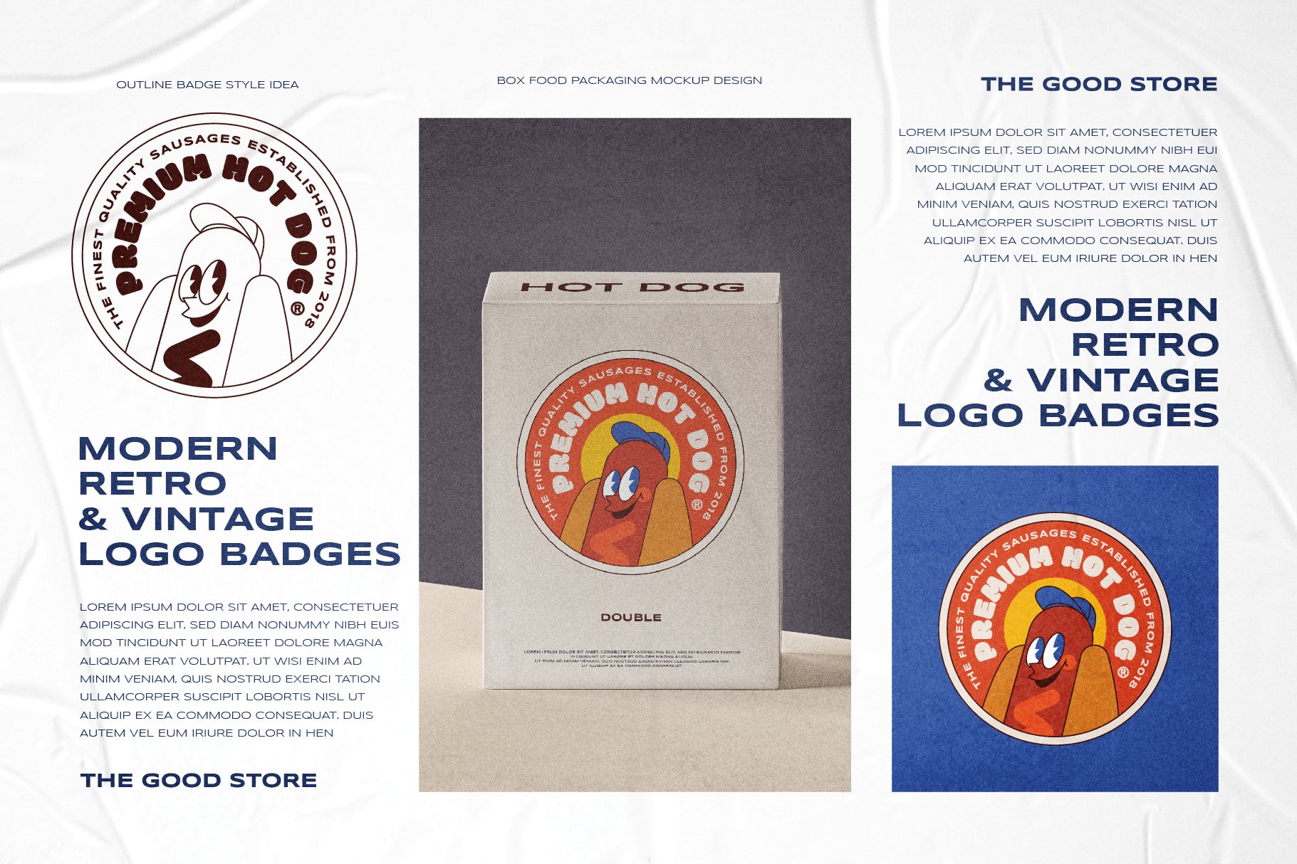 潮流复古幽默趣味卡通品牌徽标Logo标志设计素材源文件 Illustration Logo Badges Bundle_img_2