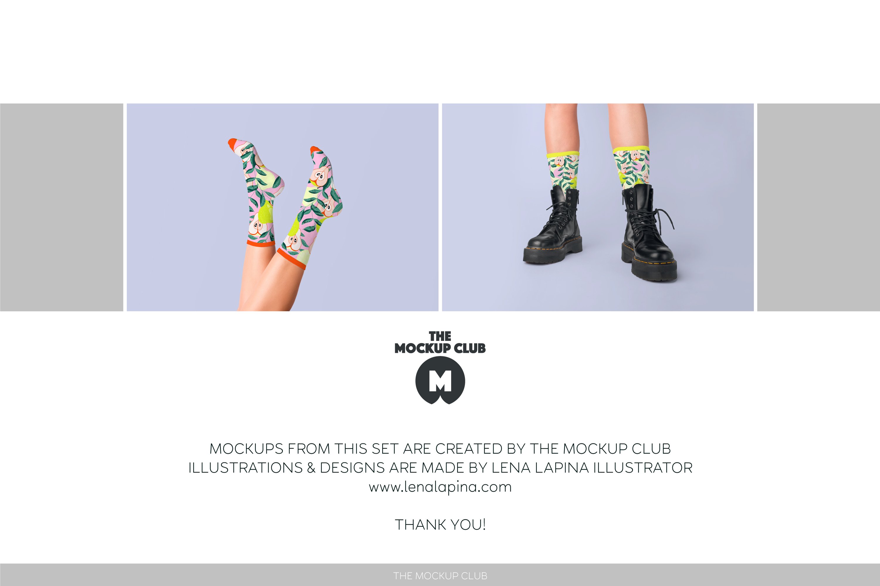 时尚长装袜子印花图案设计贴图样机模板合集 SOCKS MOCKUP SET_img_2