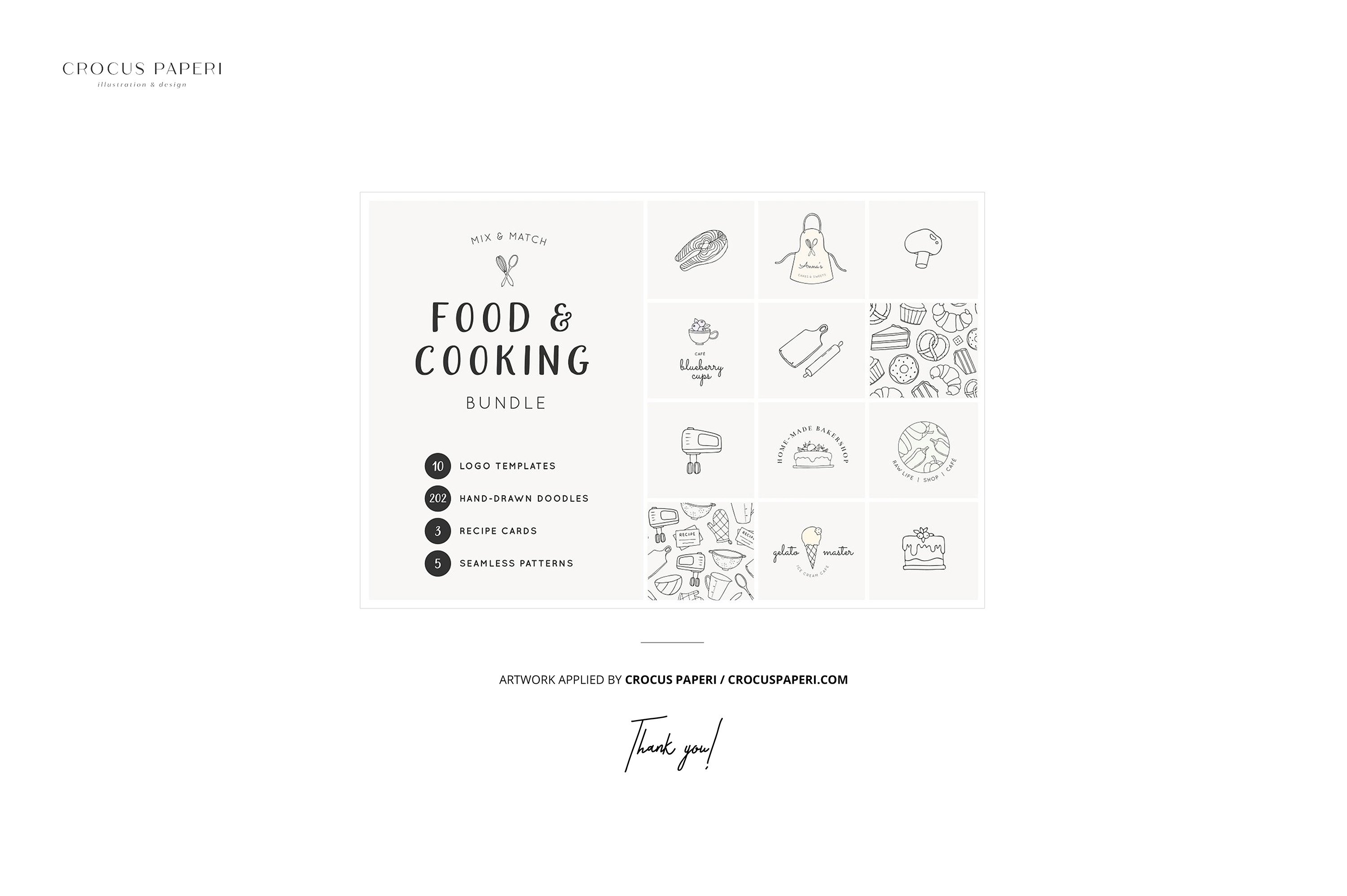 现代时尚糕点食品安全包装纸设计Ps智能贴图样机合集 Food Safe Paper Mockup Set_img_2