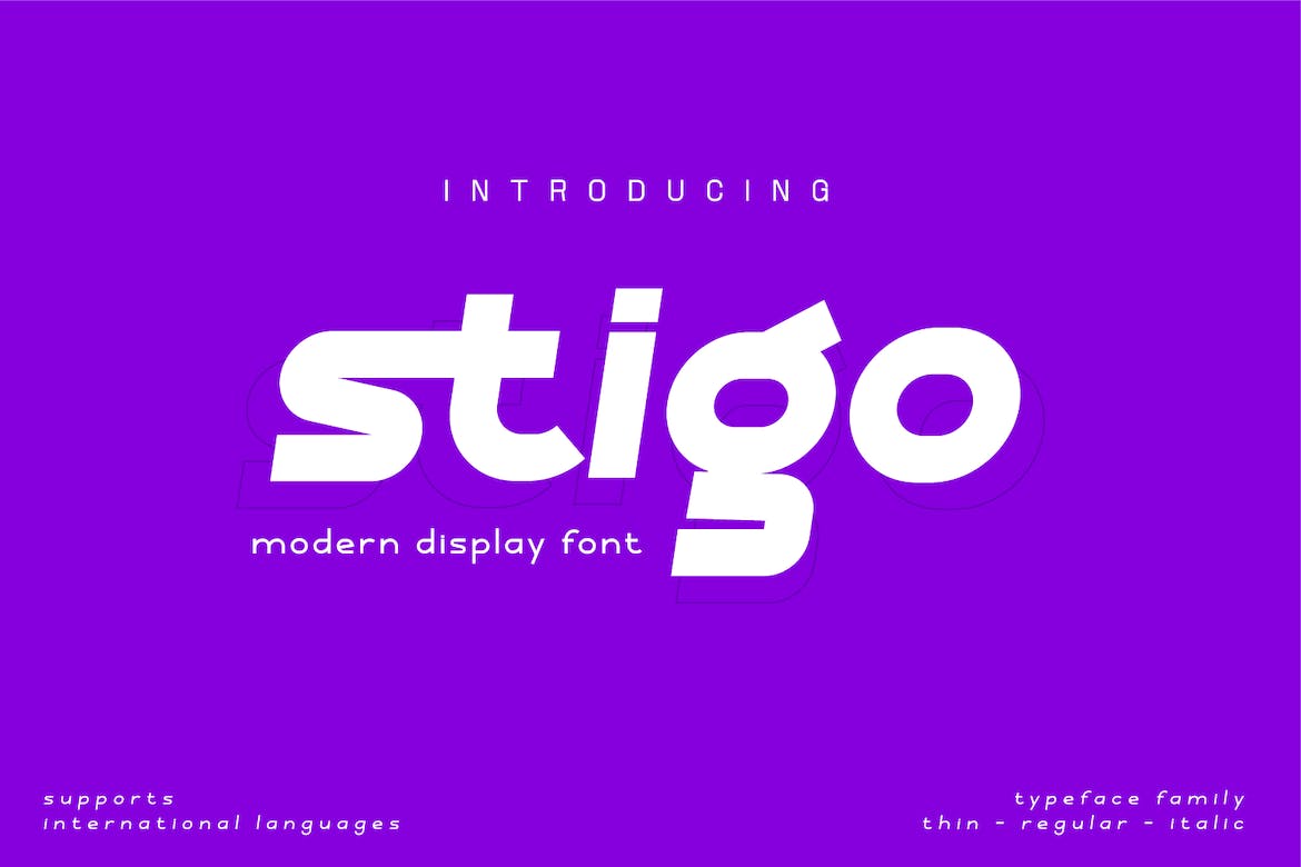 时尚卡通游戏新闻海报设计无衬线英文字体 Stigo_img_2