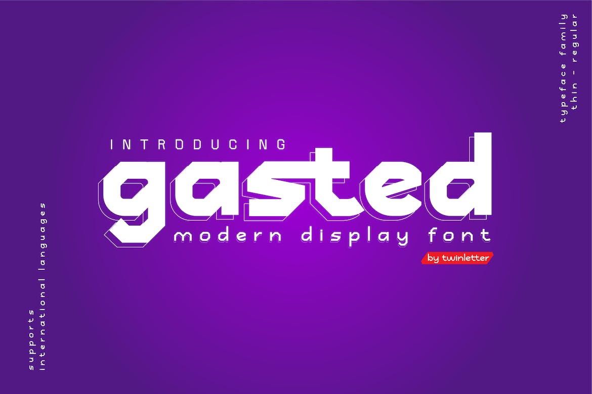 复古标识海报标题设计无衬线英文字体 Gasted_img_2