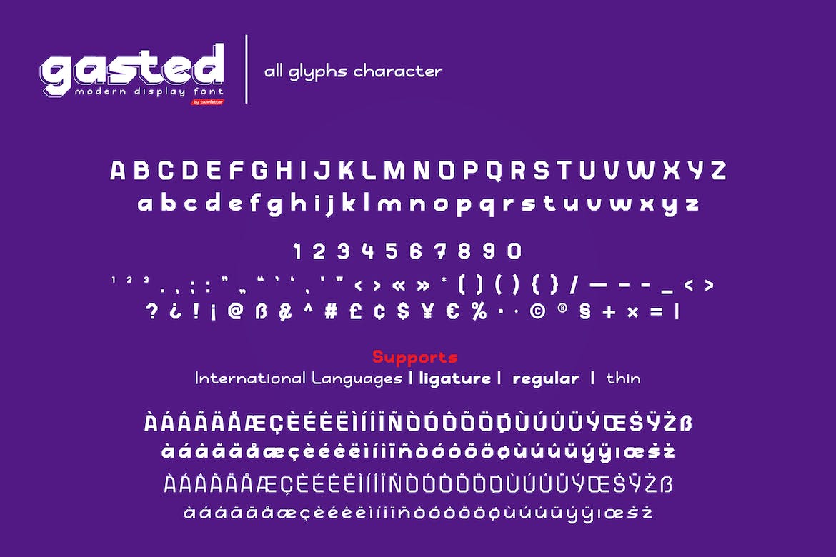 复古标识海报标题设计无衬线英文字体 Gasted_img_2
