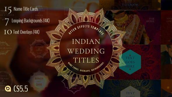 时尚优雅婚礼现场视频标题设计AE模板素材 Videohive - Indian Wedding Titles_img_3