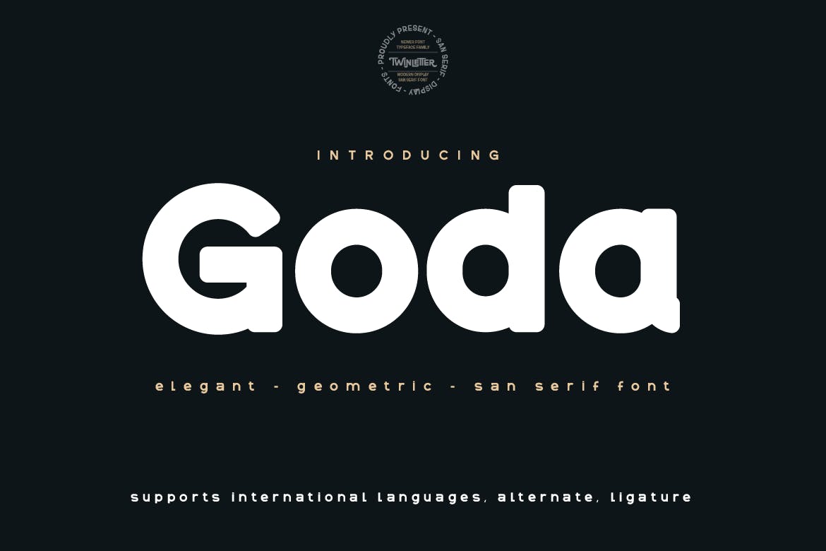 现代复古杂志海报标识设计无衬线英文字体 Goda_img_2