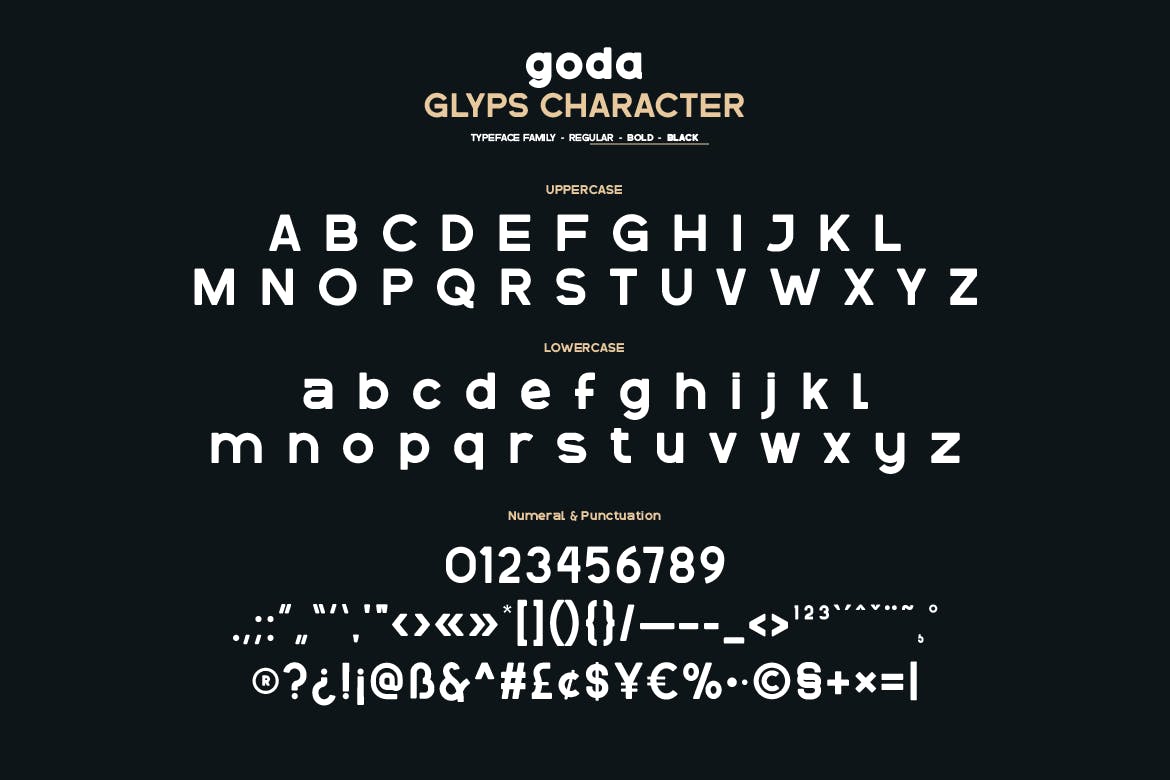 现代复古杂志海报标识设计无衬线英文字体 Goda_img_2