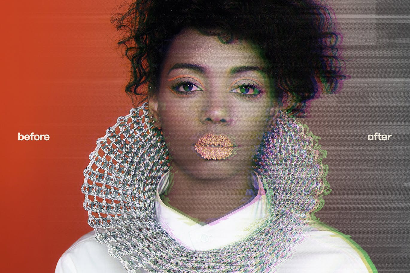 潮流故障毛刺扭曲图像处理特效Ps样式模板素材 Glitch Twitch Photo Effect_img_2