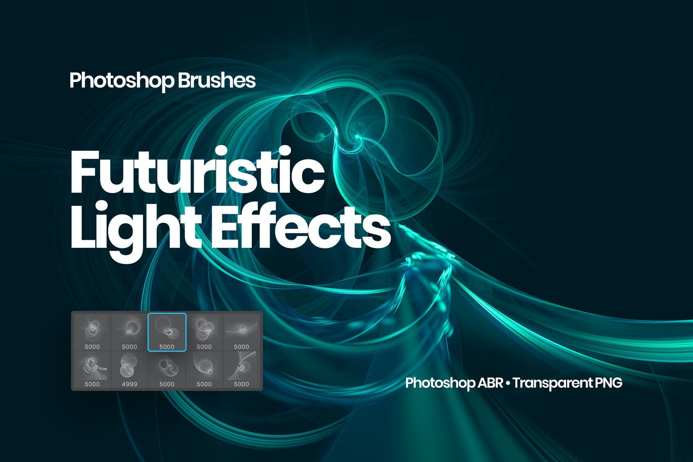 抽象未来科技发光线条Ps笔刷设计素材 Futuristic Light Effects Photoshop Brushes_img_2