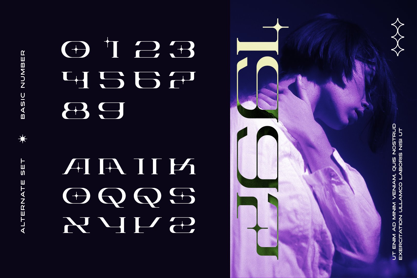 潮流现代经典酸性未来派大写衬线英文字体设计素材 Estoria - Futuristic Serif Type_img_2