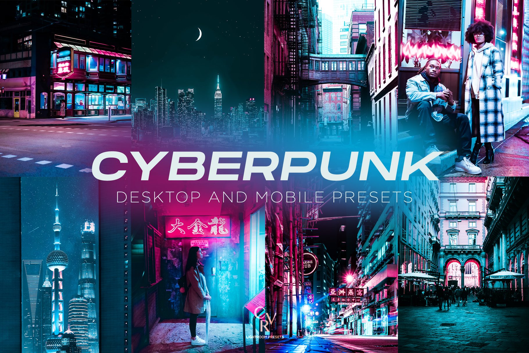 炫酷未来赛博朋克风摄影照片调色滤镜Lr预设模板 6 Cyberpunk Lightroom Presets_img_2