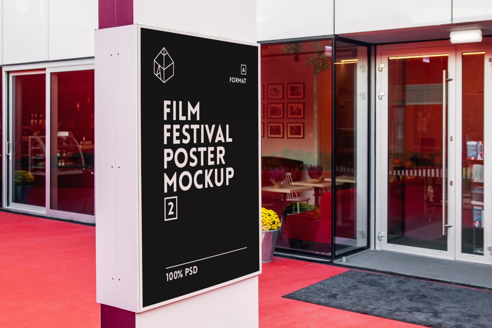 7个室内展厅电影院海报传单设计贴图样机模板素材 Film Festival Poster Mock-Ups 2_img_2