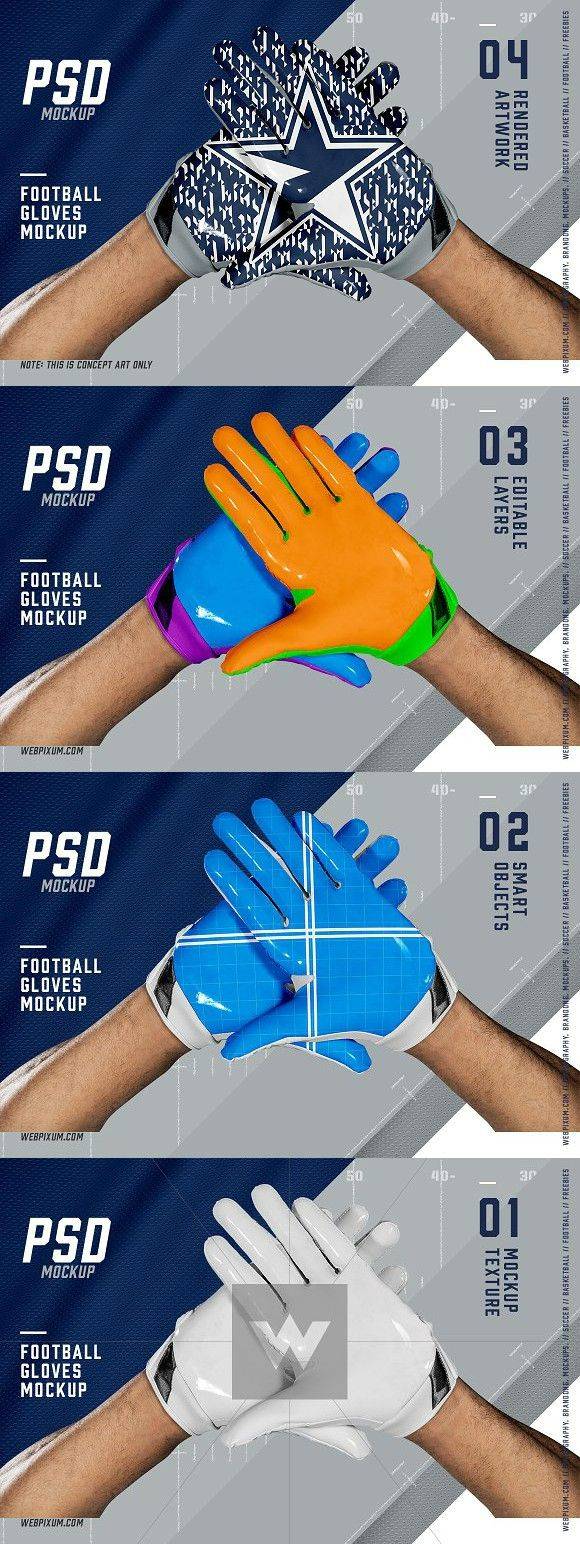 高品质足球手套展示样机 Football Gloves Mockup Template_img_3