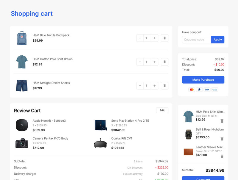 时尚电子商城APP应用程序界面设计UI套件 E-commerce Design System and UI kit_img_2