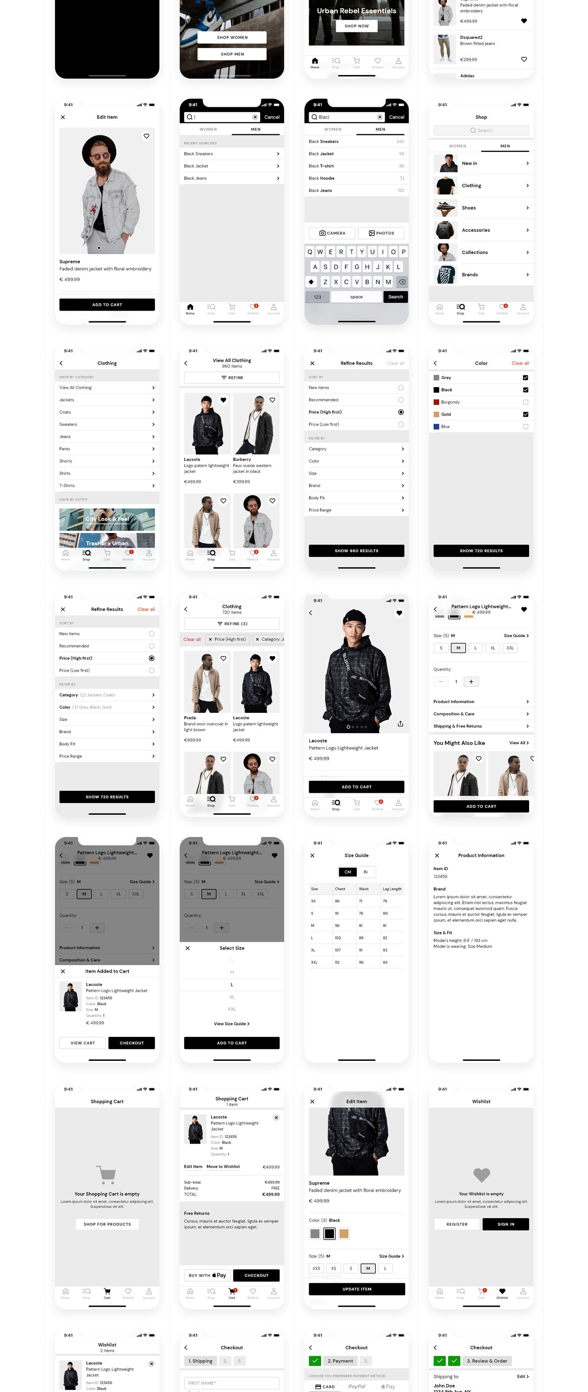 简约电子商城APP应用程序界面设计UI套件 DUAL - E-commerce iOS UI Kit_img_2