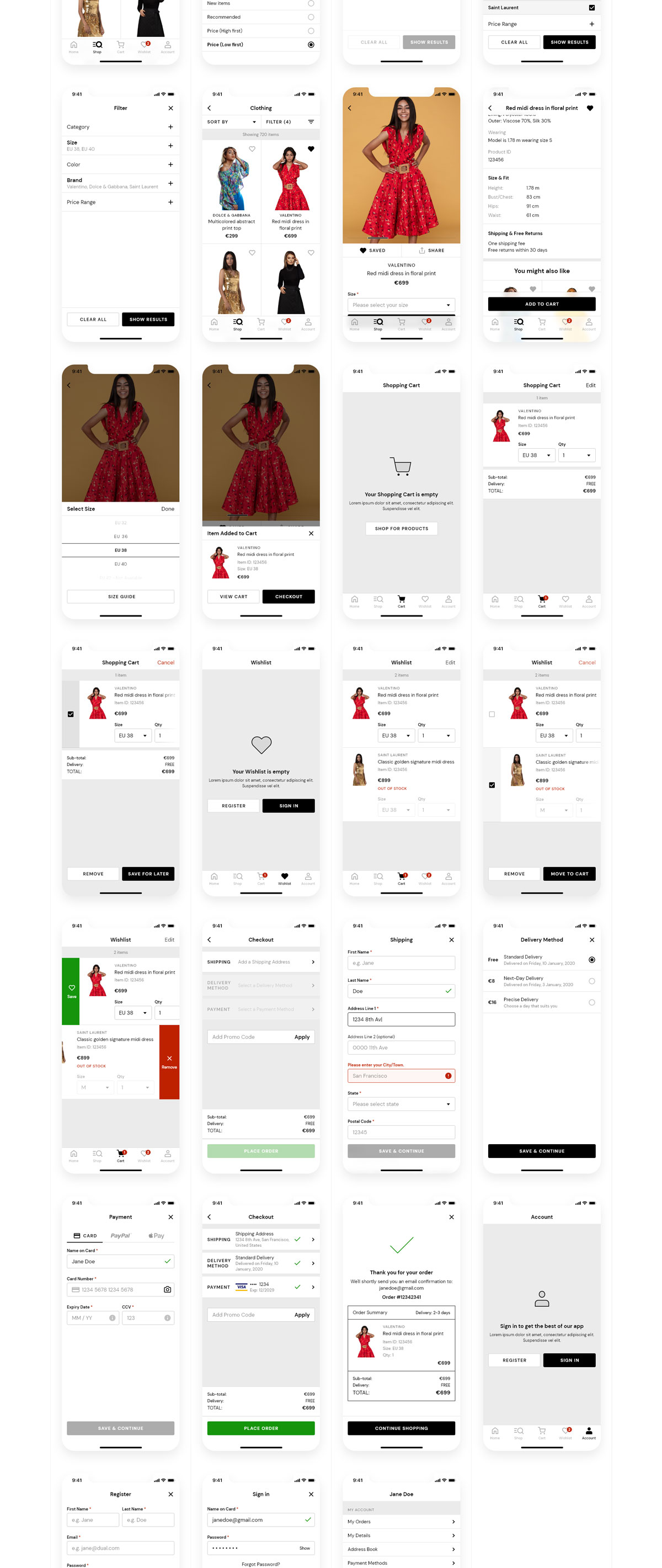 简约电子商城APP应用程序界面设计UI套件 DUAL - E-commerce iOS UI Kit_img_2