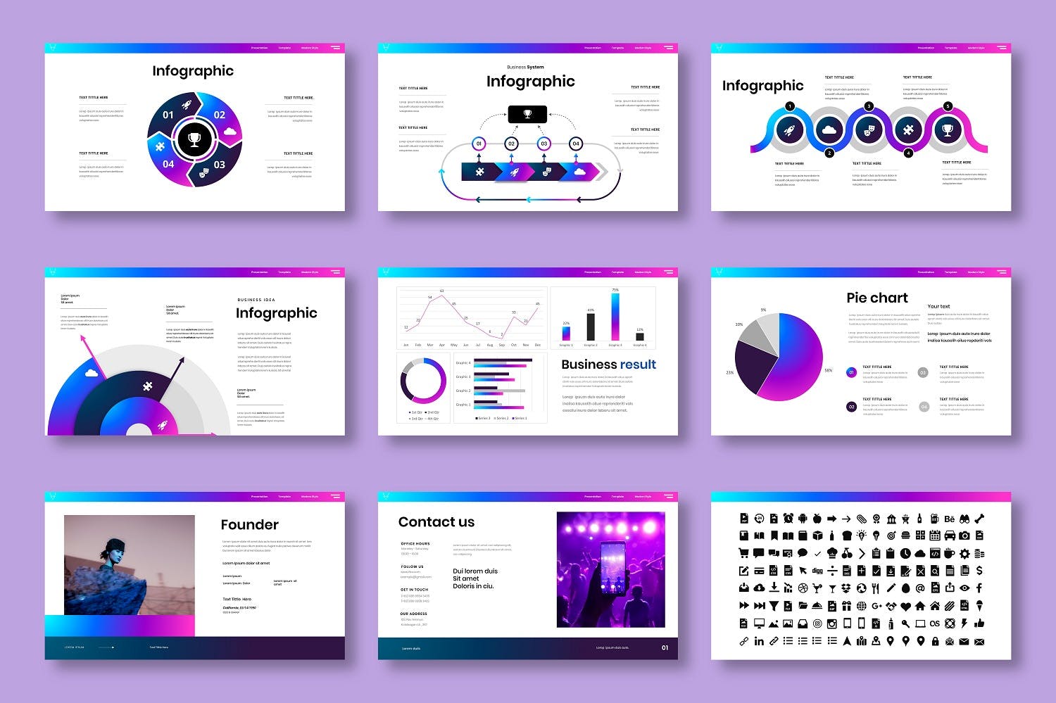 现代时尚企业作品集图文排版设计ppt模板 Riko – Business PowerPoint Template_img_2